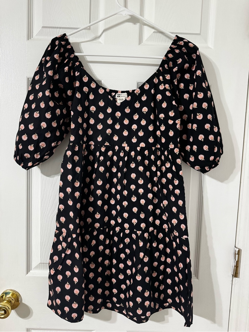 Women’s Black Dress with Pink Floral Print -